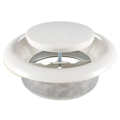 Anemostat EV White Metal Ceiling Extract Valve 125mm
