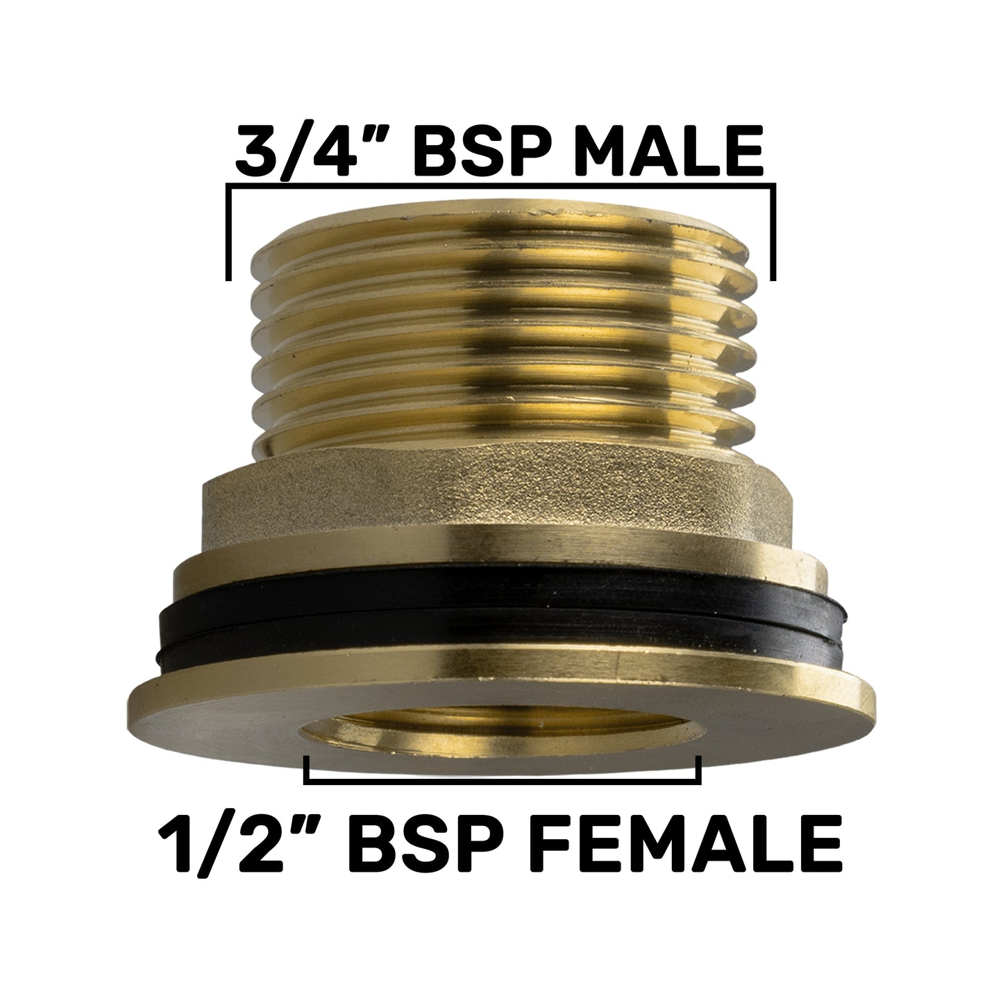 ¾” BSP Male to ½” BSP Female Brass Water Butt Fitting