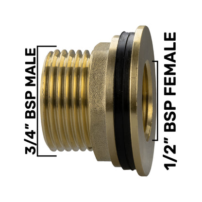 Brass Water Butt Set ¾″ with Hose Connector Tap and Lever Lock Mechanism