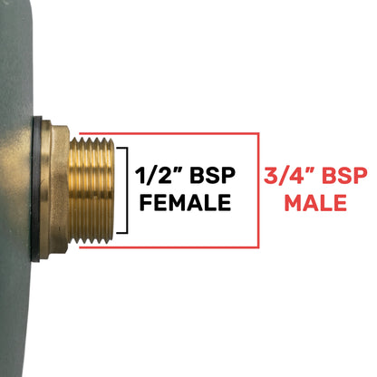 ¾” BSP Male to ½” BSP Female Brass Water Butt Fitting