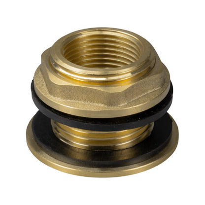 3/4" Brass Water Butt Fitting Set with Extended Chrome-Plated Brass Tap and 1/2" Hose Tail