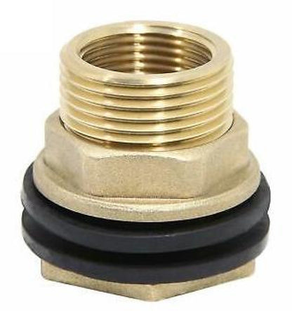 Brass Water Butt Connector 3/4" BSP Male to 1/2" BSP Female with Drill Bit