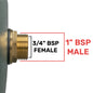 Brass Water Butt Connector 1" BSP Male to ¾" BSP Female with Drill Bit