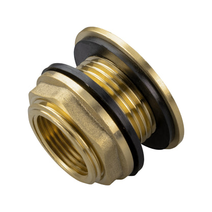 Brass Water Butt Connector 1" BSP Male to ¾" BSP Female with Drill Bit