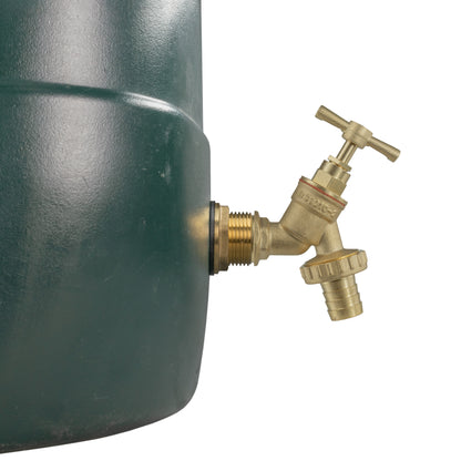 3/4" Brass Water Butt Set with Barbed Brass Tap and Drill Bit