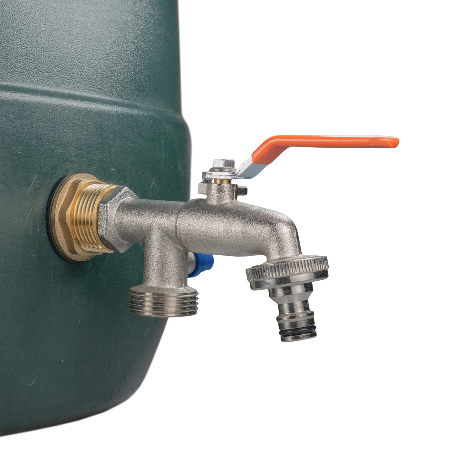 3/4" Brass Water Butt Set with Twin Outlet Tap and Drill Bit