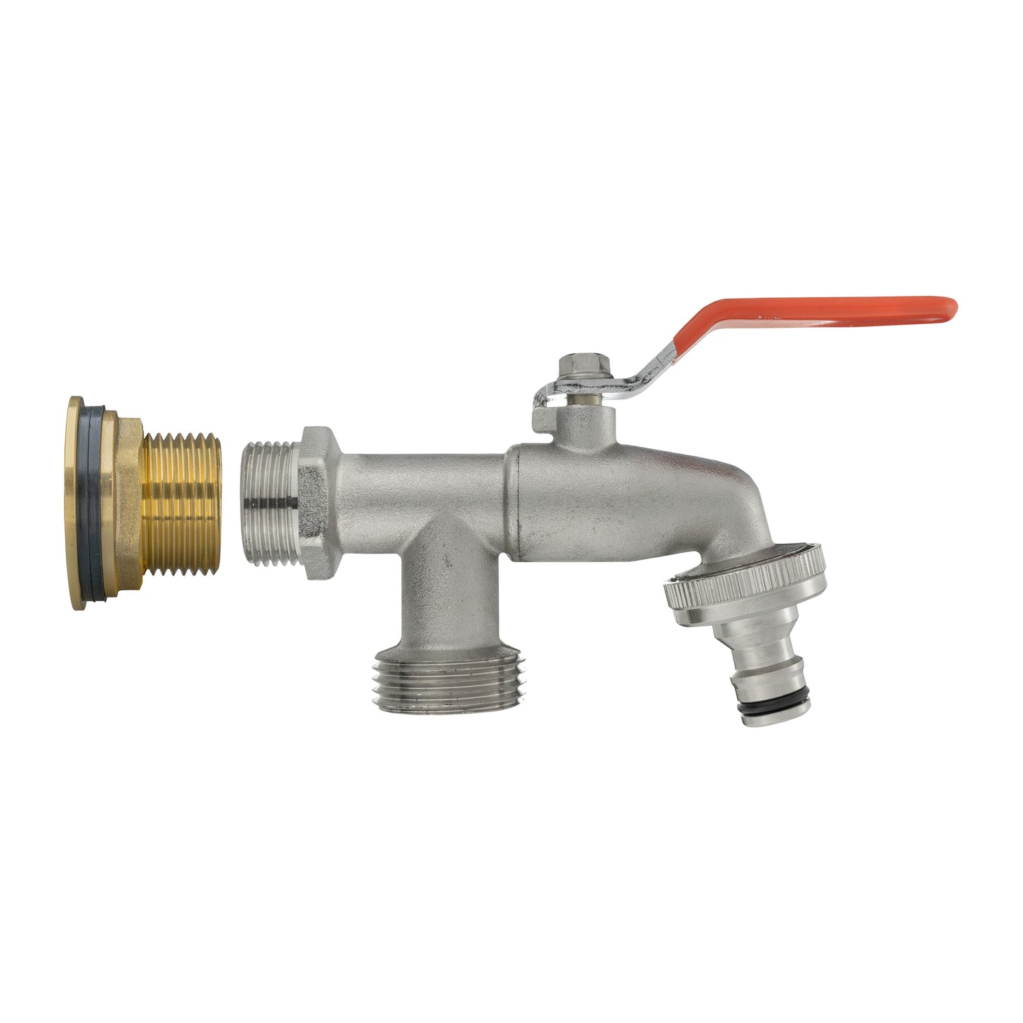 3/4" Brass Water Butt Set with Twin Outlet Tap and Drill Bit