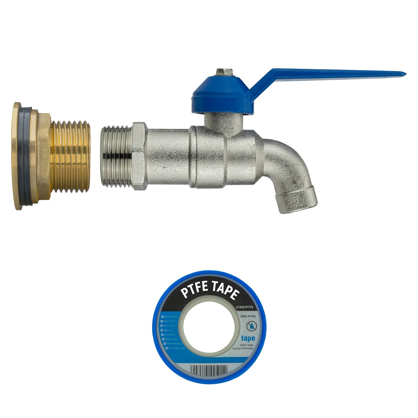 3/4" Brass Water Butt Set with Basic Lever Tap & Drill Bit