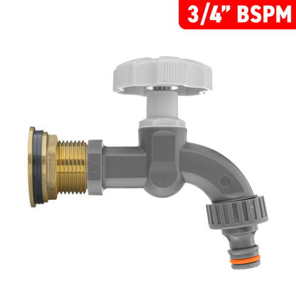 3/4" Brass Water Butt Set with Grey Rotary Tap & Drill Bit