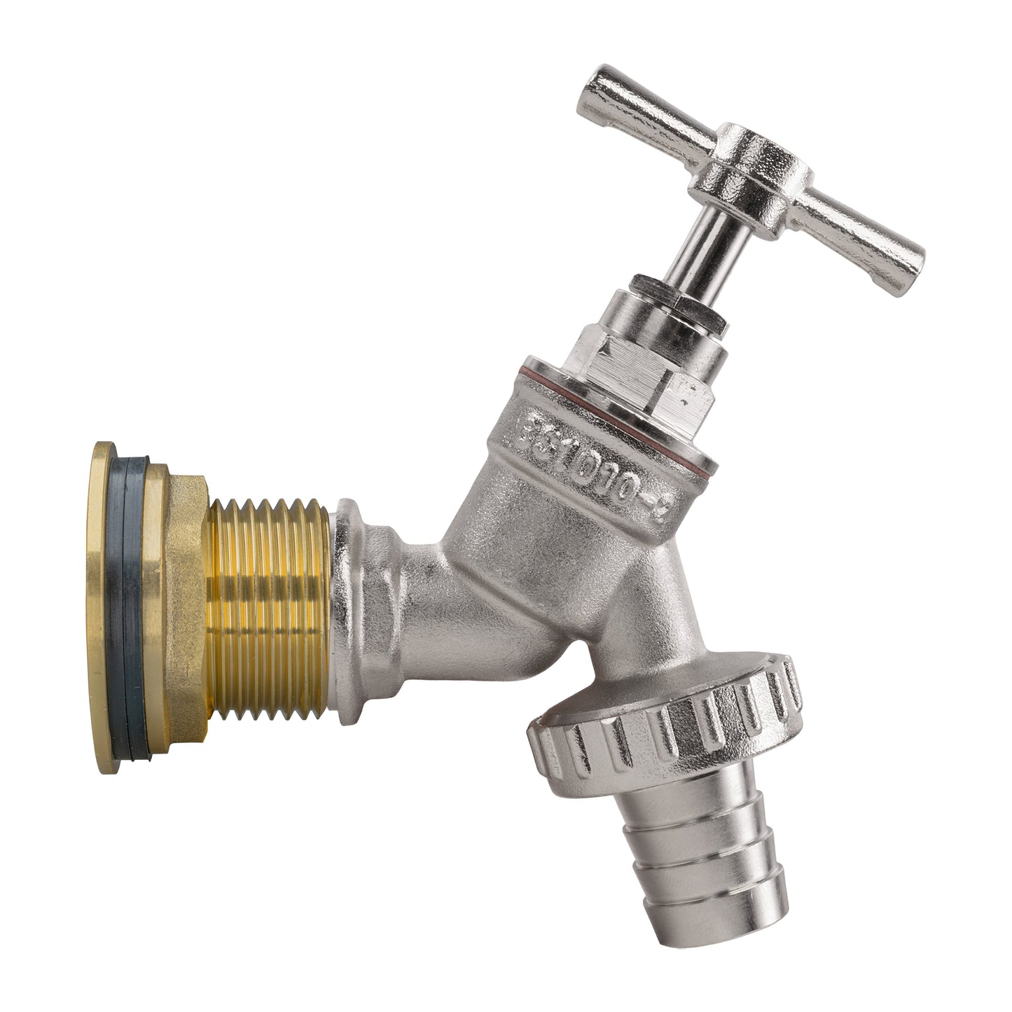 3/4" Brass Water Butt Set with Nickel-Plated Barbed Hose Tap & Drill Bit