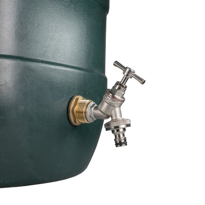 3/4" Brass Water Butt Set with Nickel-Plated Quick-Connect Tap & Drill Bit