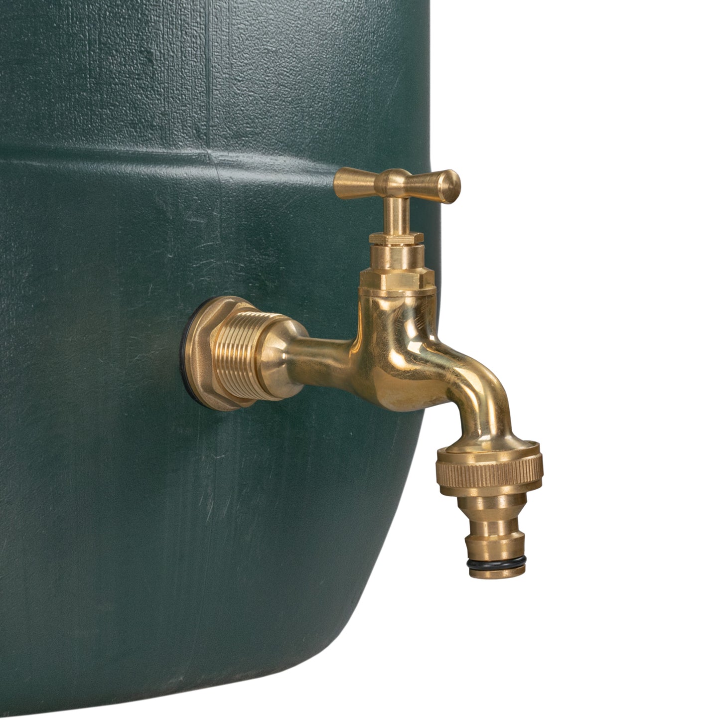 3/4" Brass Water Butt Set with Polished Brass Quick Connect Tap & Drill Bit