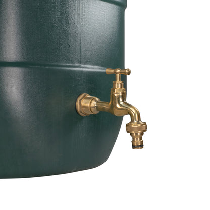 3/4" Brass Water Butt Set with Polished Brass Quick Connect Tap & Drill Bit