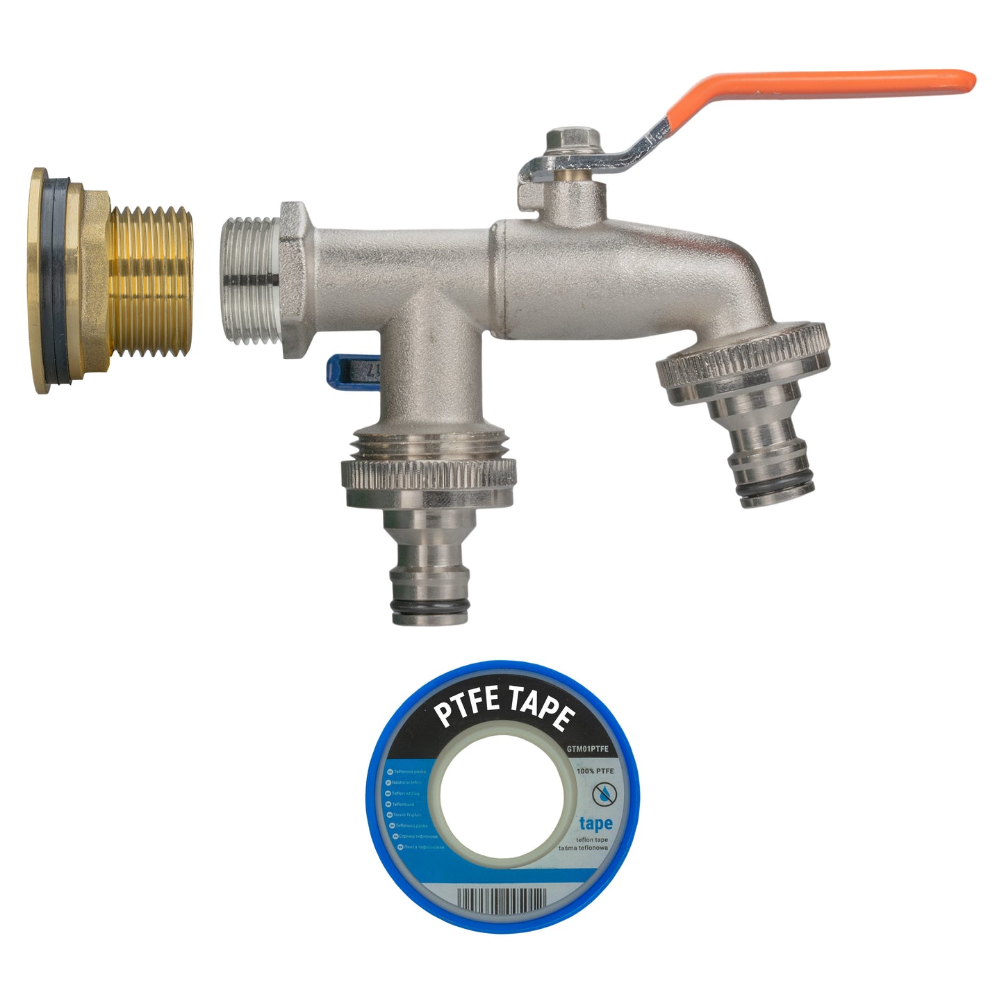 3/4" Brass Water Butt Set with Dual Quick Connect Tap & Drill Bit