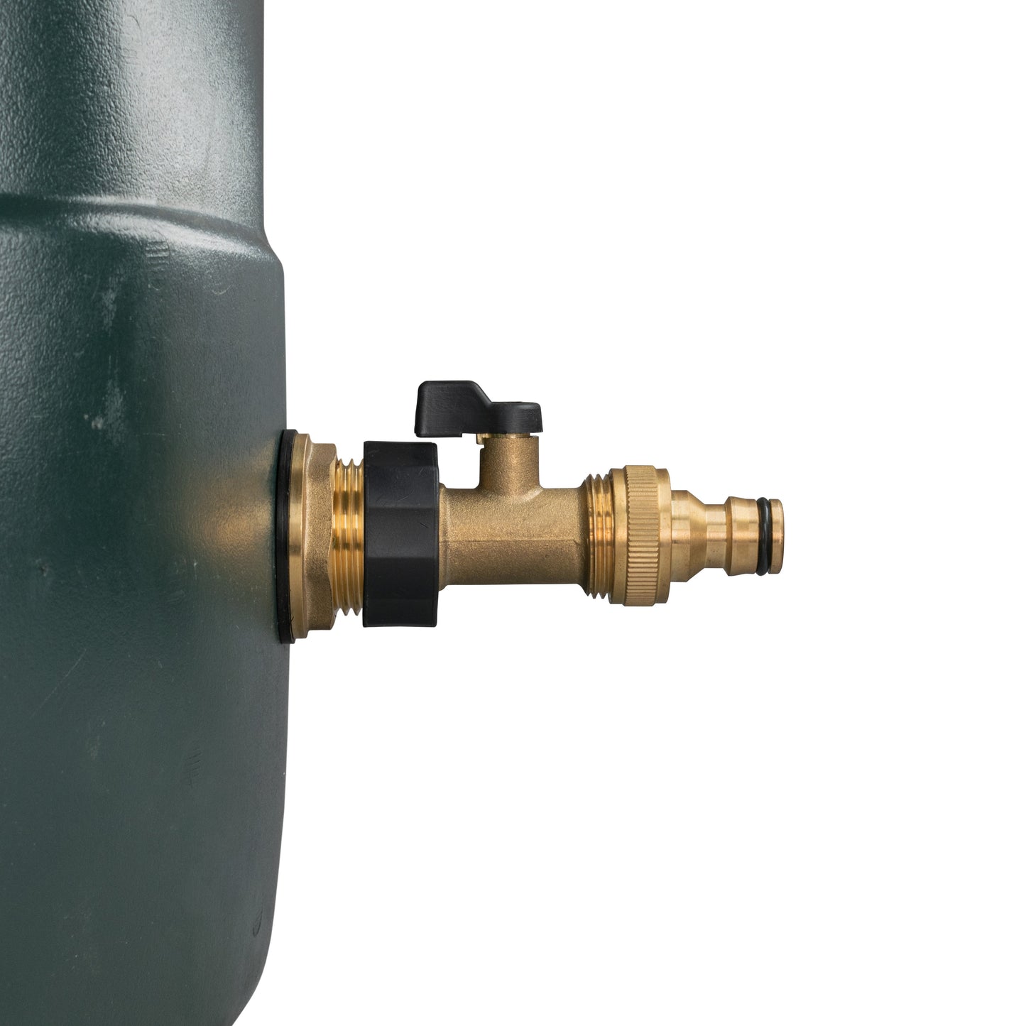 3/4" Brass Water Butt Set with Shut-Off Valve, Quick-Connect Fitting and Drill Bit