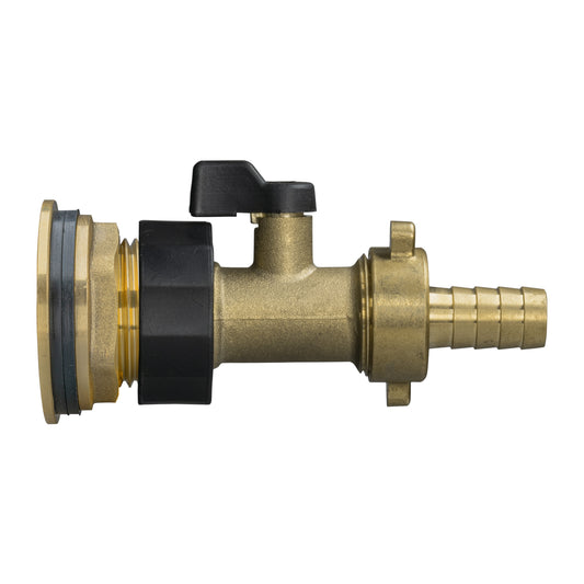3/4” Water Butt Brass Set Including Brass Valve with 13mm Barb Outlet