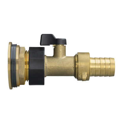 3/4’’ Brass Water Butt Set with In-Line Valve, 19mm Hose Tail and Drill Bit