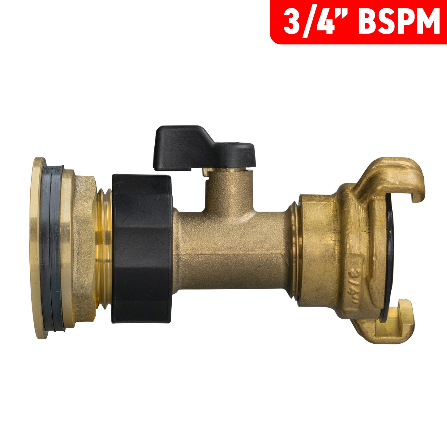 3/4’’ Brass Water Butt Set with Shut-Off Valve, Geka Connector & Drill Bit