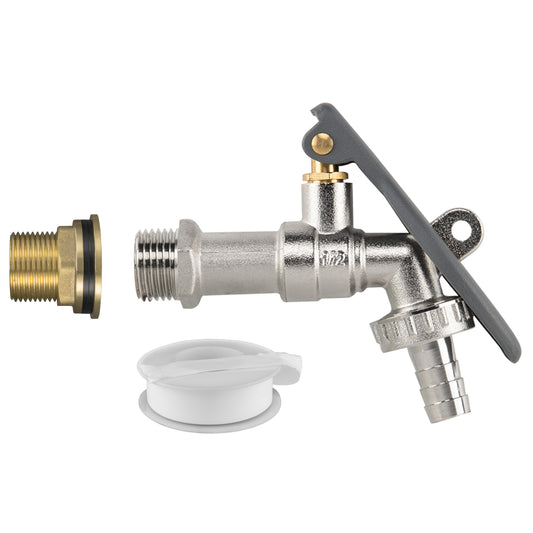 Brass Water Butt Set ¾″ with Hose Connector Tap and Lever Lock Mechanism