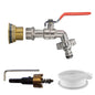 3/4" Brass Water Butt Set with Lever Tap and Snap-On Hose Connector + Drill Bit