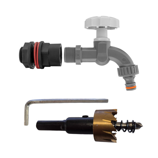 Water Butt Connector Set 1/2’’ with WL PP Tap and Drill Bit