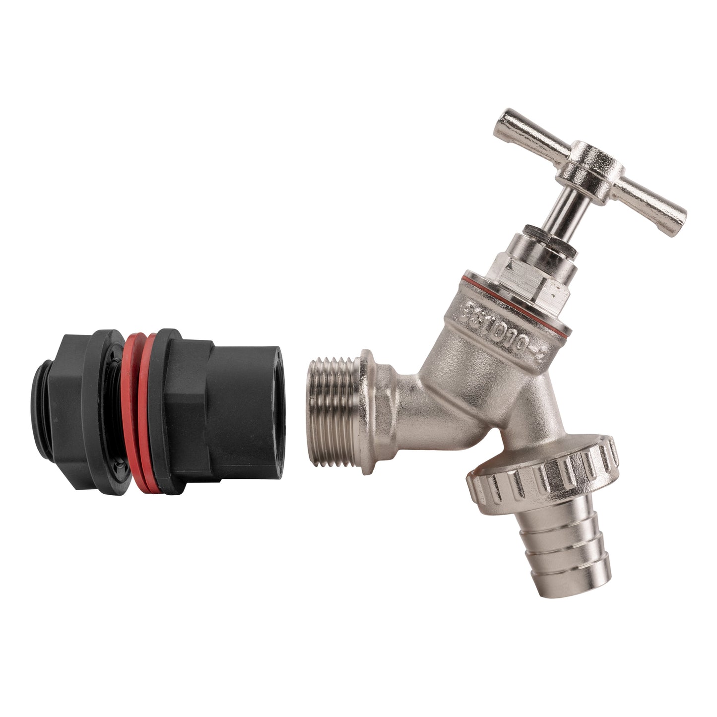 ½" Water Butt Set with Nickel-Plated Hose Barb Tap & Drill Bit