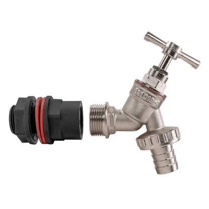 ½" Water Butt Set with Nickel-Plated Hose Barb Tap & Drill Bit