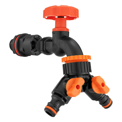 ½" Water Butt Set with Black Dial Tap & Dual Outlet Splitter