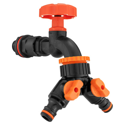 ½" Water Butt Set with Black Dial Tap & Dual Outlet Splitter