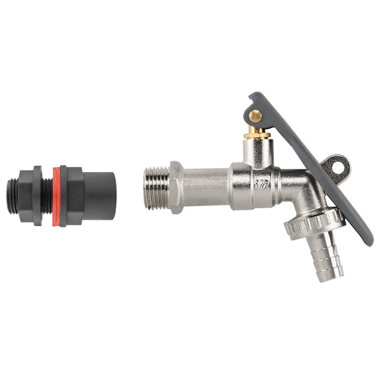 1/2″ Water Butt Set with Hose Barb Lever Tap and Locking Handle