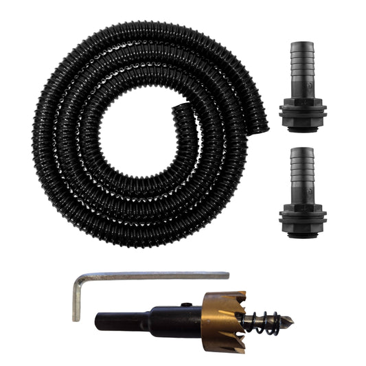 Water Butt Connector Set 1" with Drill Bit