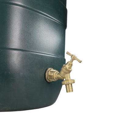 1" Brass Water Butt Set with Barbed Brass Tap & Hole Saw Drill Bit