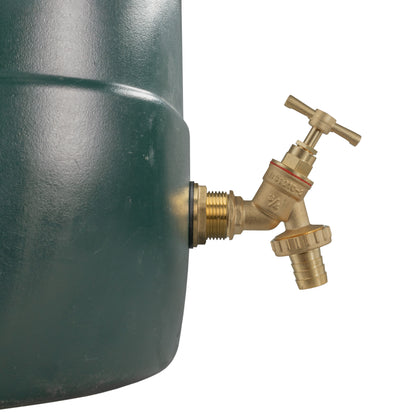 1" Brass Water Butt Set with Barbed Brass Tap & Hole Saw Drill Bit