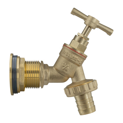 1" Brass Water Butt Set with Barbed Brass Tap & Hole Saw Drill Bit