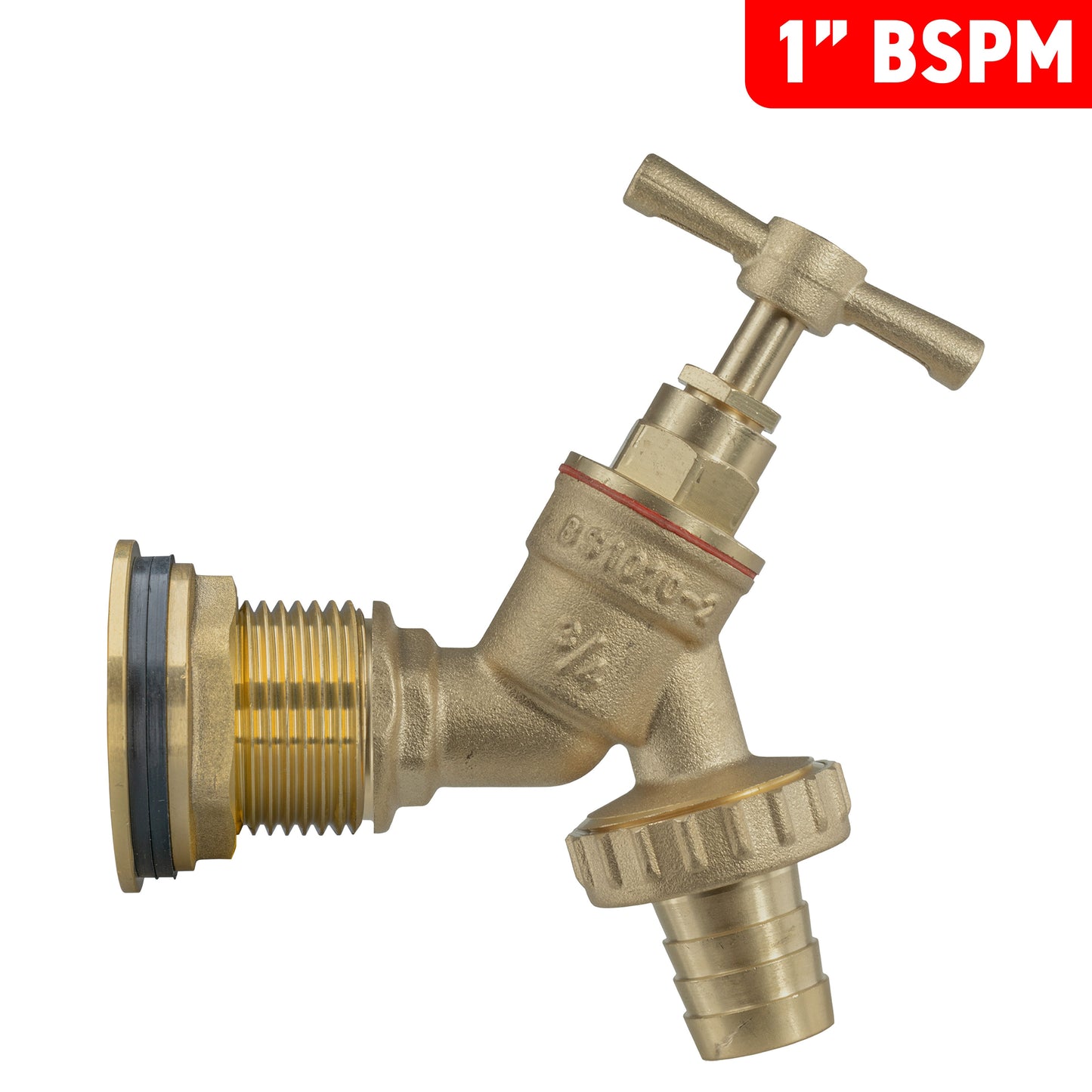 1" Brass Water Butt Set with Barbed Brass Tap & Hole Saw Drill Bit