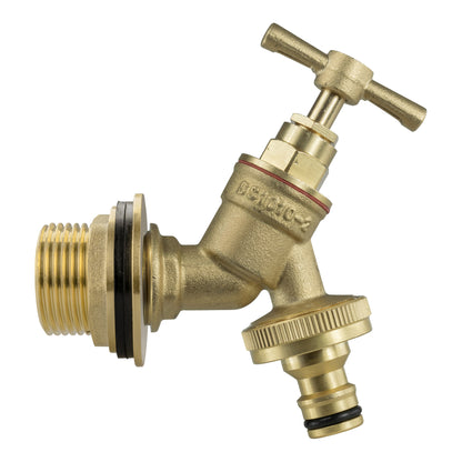 1" Water Butt Fitting Set with Brass Click-Lock Tap and Hole Saw Bit