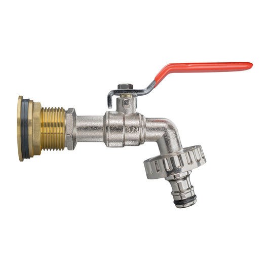 1” Water Butt Brass Set Including Lever Tap with Quick-Connect Fitting
