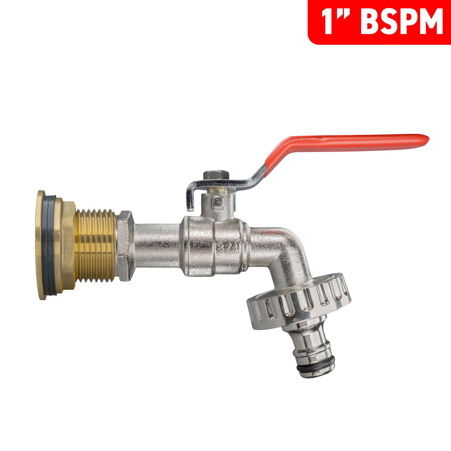 1" Brass Water Butt Set with Lever-Operated Quick Connect Tap & Hole Saw