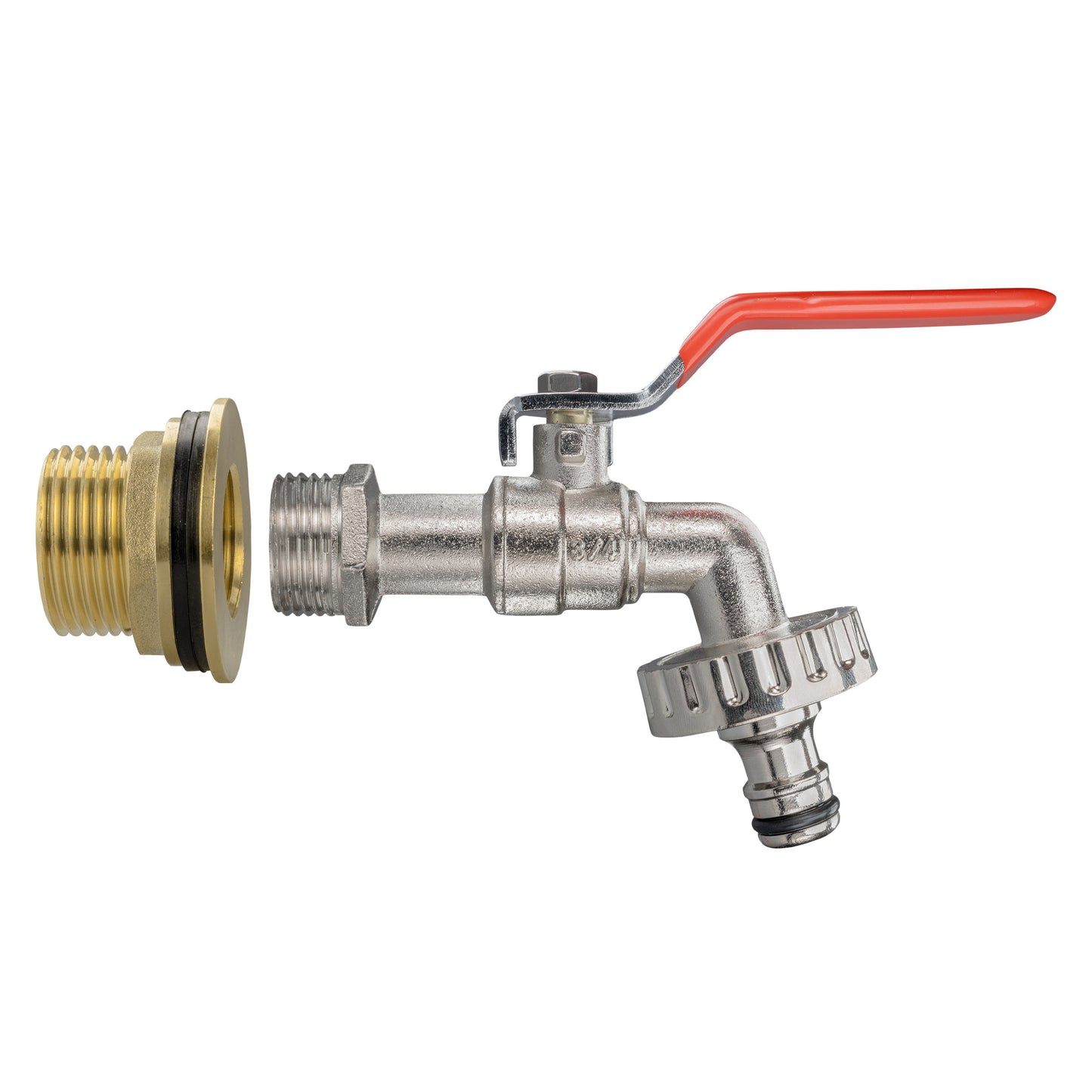 1" Brass Water Butt Set with Lever-Operated Quick Connect Tap & Hole Saw