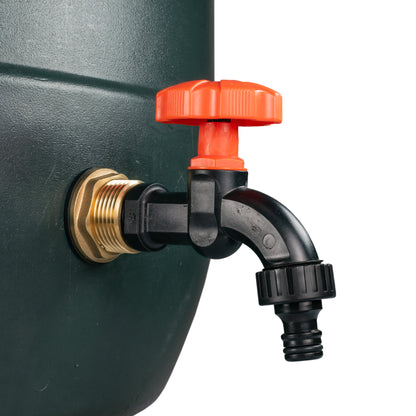 1’’ Water Butt Brass Set with Black Garden Tap & Hole Saw Cutter
