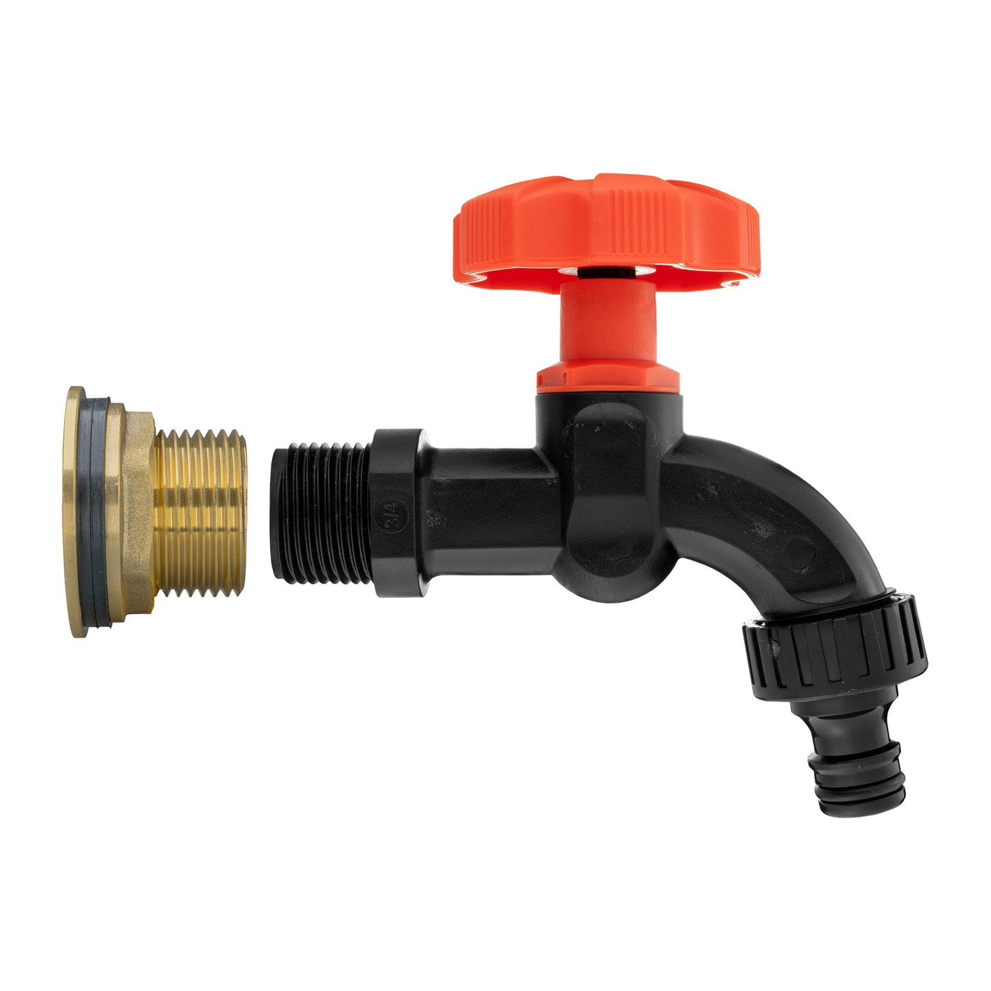 1’’ Water Butt Brass Set with Black Garden Tap & Hole Saw Cutter