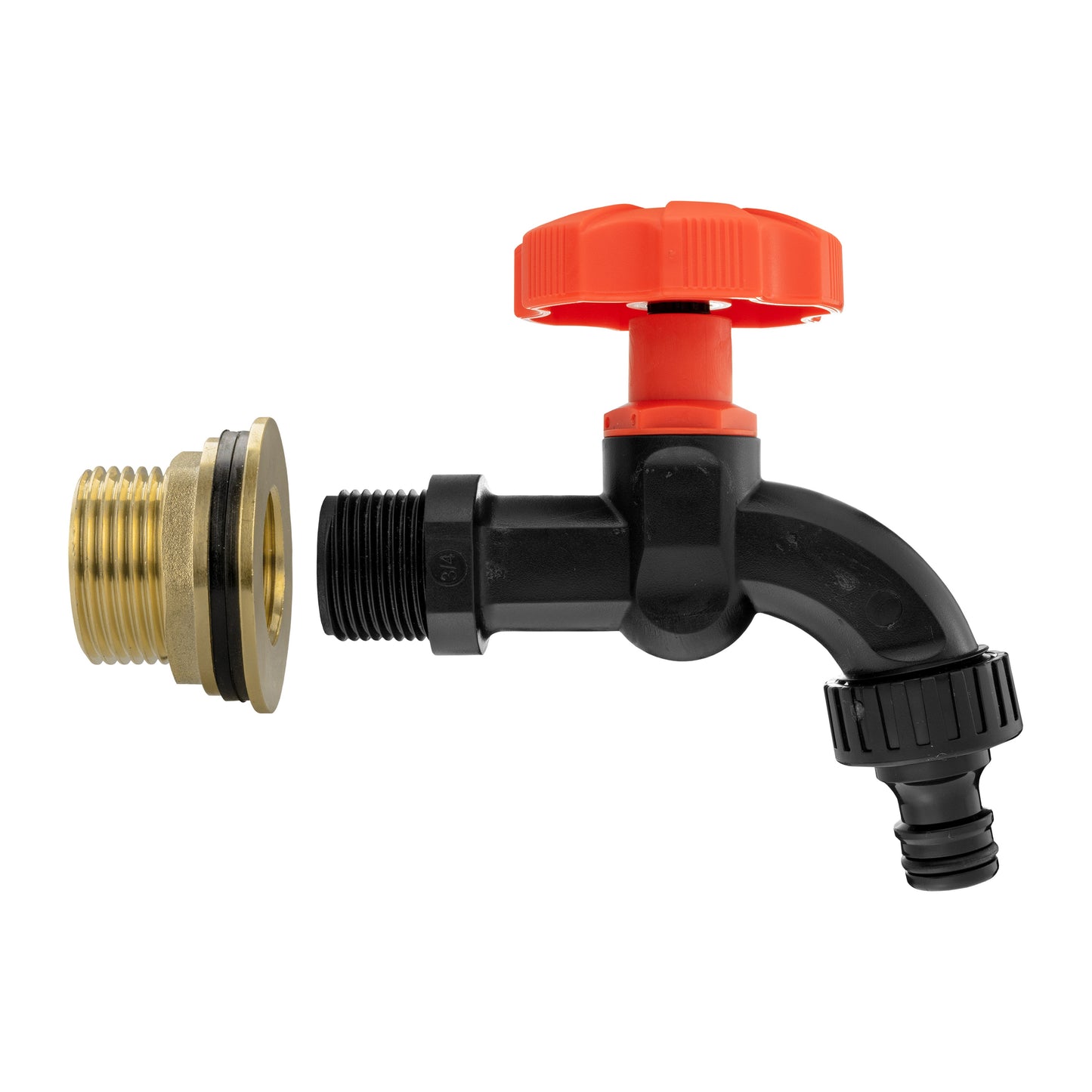 1’’ Water Butt Brass Set with Black Garden Tap & Hole Saw Cutter