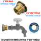 Brass Garden Tap Water Butt Replacement Bib Tap Lever Hose Barb Quick Fit