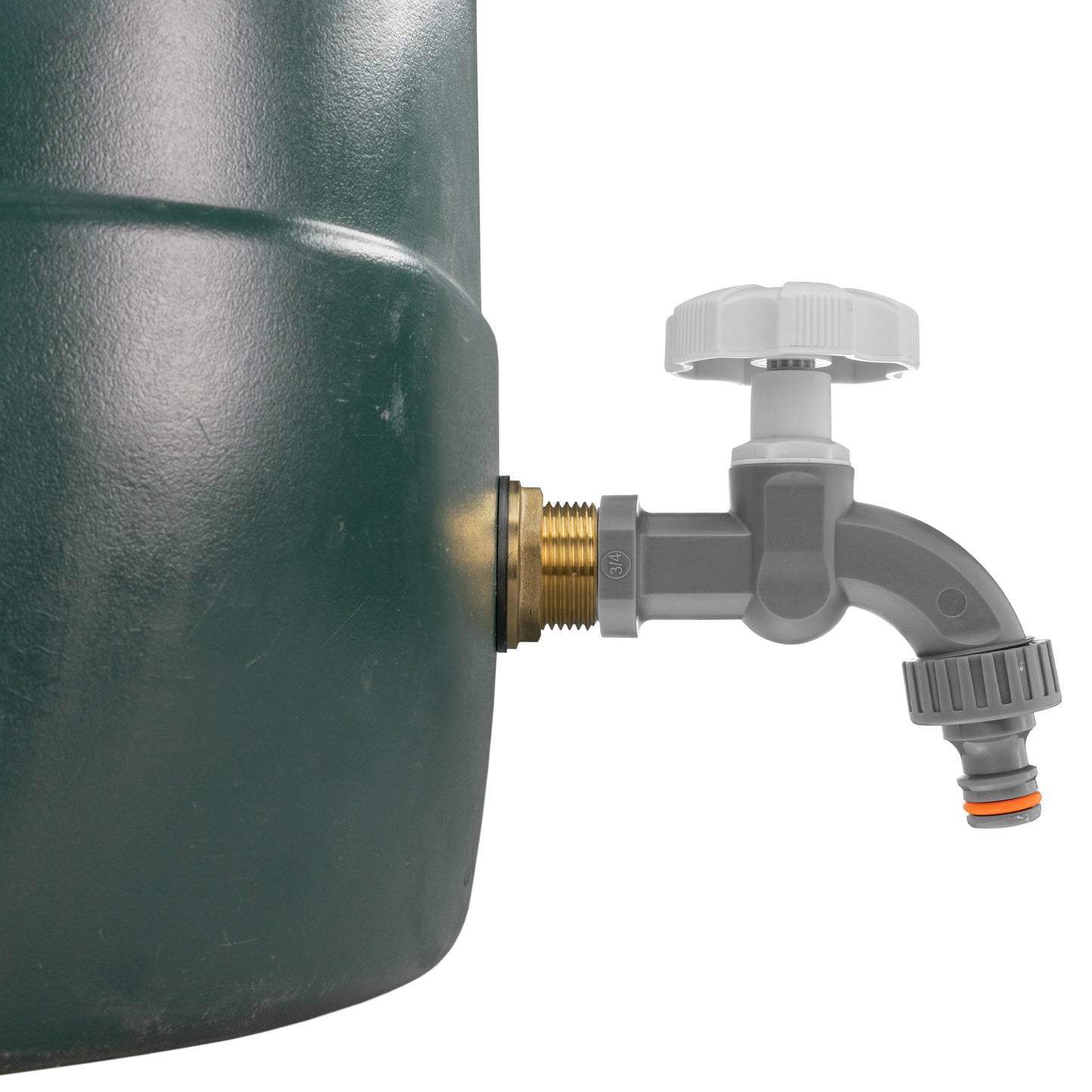 1’’ Water Butt Brass Set with Grey Garden Tap & Hole Saw Cutter