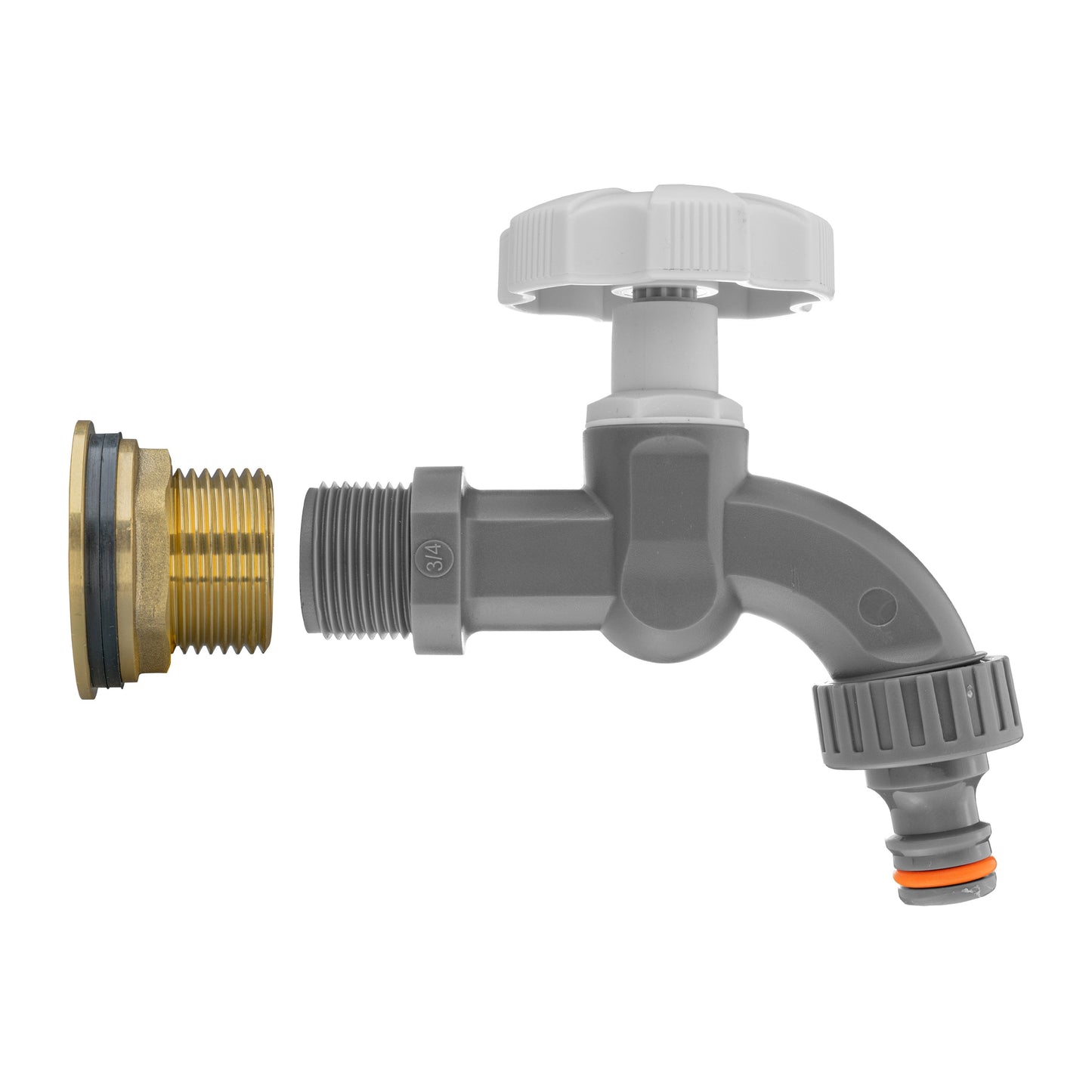 1’’ Water Butt Brass Set with Grey Garden Tap & Hole Saw Cutter