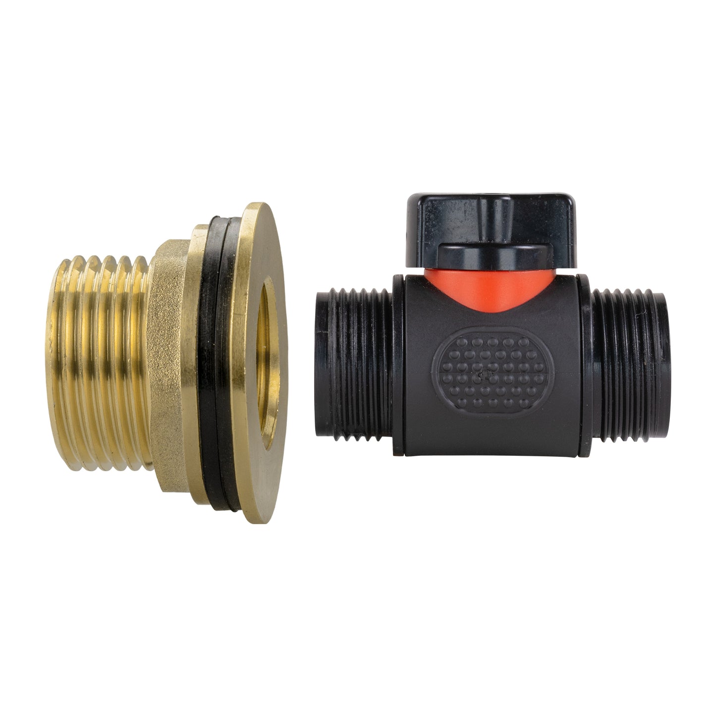 1’’ Brass Water Butt Fitting Set with 3/4" BSP In-Line Valve & Hole Saw Drill Bit