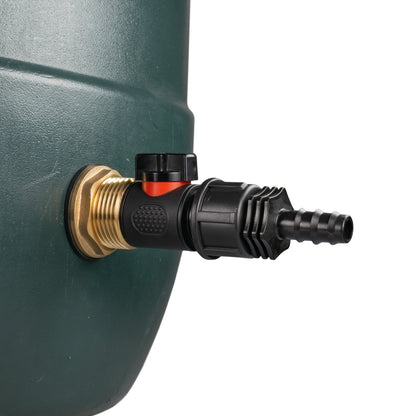 1" Brass Water Butt Set with In-Line Valve, 16mm Hose Barb & Drill Bit