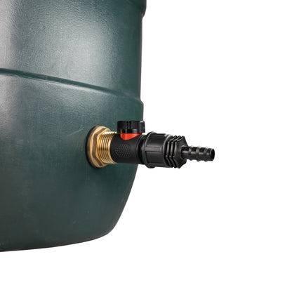 1" Brass Water Butt Set with In-Line Valve, 16mm Hose Barb & Drill Bit