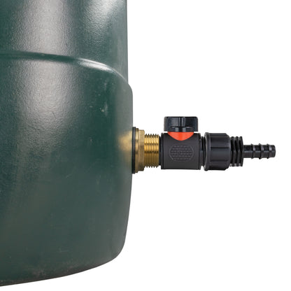 1" Brass Water Butt Set with In-Line Valve, 16mm Hose Barb & Drill Bit