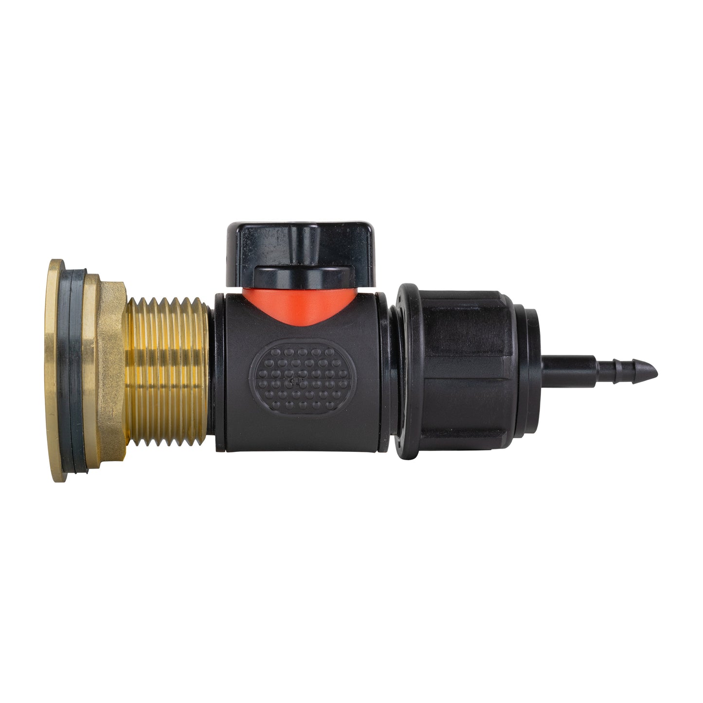 1" Brass Water Butt Set with In-Line Valve, 4mm Hose Barb & Drill Bit